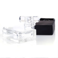 Wholesale refillable flat square perfume black and white glass spray bottle